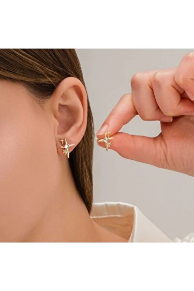 Glamluxe أقراط مضادة للحساسية بتصميم نجمة القطب