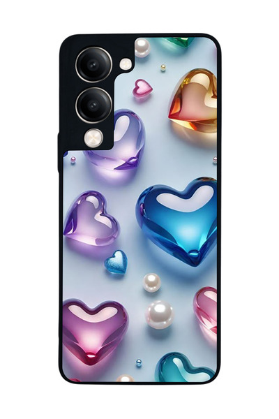 Aksel Kılıf متوافق مع Vivo Y19 5G مطبوع ، أسود غير لامع، سيليكون ناعم، واقي، ...