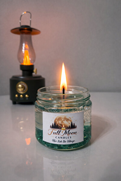 Full Moon Candles El Yapımı Jel Mum-Cam Kavanoz-Dekoratif Mum