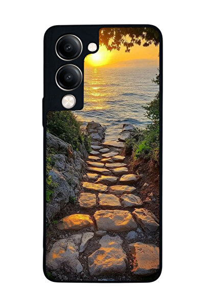 Aksel Kılıf متوافق مع Vivo Y19 5G مطبوع ، أسود غير لامع، سيليكون ناعم، واقي، ...