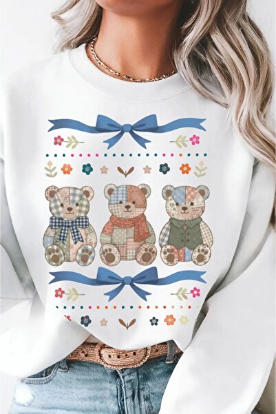Jose Clothing Teddy Bear Printed Organic Cotton Sweatshirt