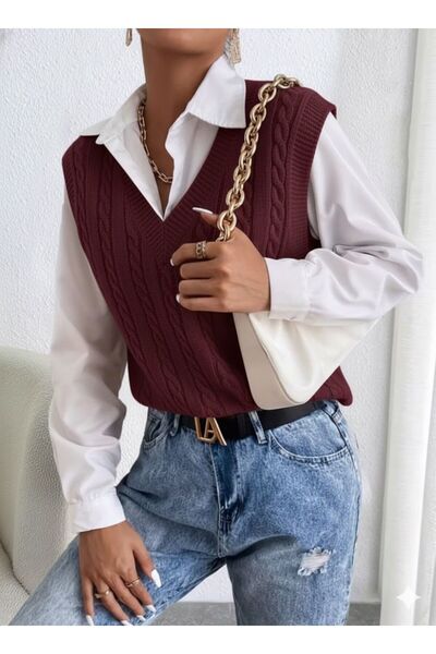 YUGA KNİTTİNG Women's Sweater with Hair Braid Detail