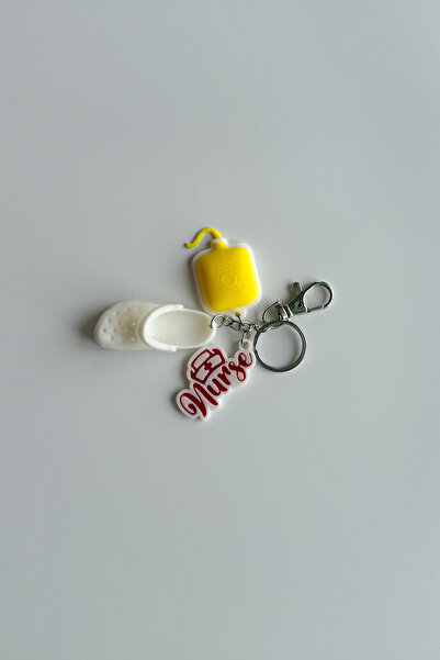 sin istanbul سلسلة مفاتيح فضية على شكل ممرضة، زينة للحقائب