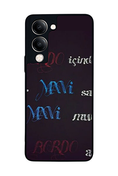 Aksel Kılıf متوافق مع Vivo Y19 5G مطبوع ، أسود غير لامع، سيليكون ناعم، واقي، ...