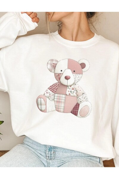 Jose Clothing Teddy Bear Printed Organic Cotton Sweatshirt