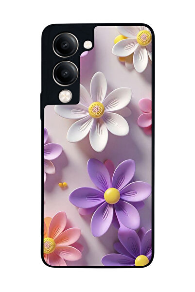 Aksel Kılıf متوافق مع Vivo Y19 5G مطبوع ، أسود غير لامع، سيليكون ناعم، واقي، ...