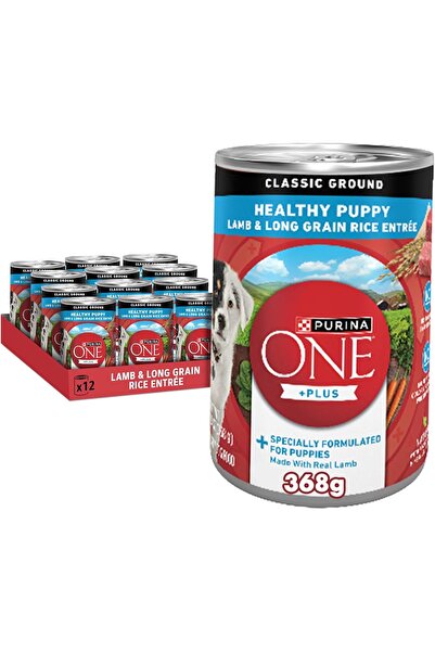 Purina One Wet Dog Food with Lamb and Long Grain Rice + Plus (368g Can, 12 Pack)