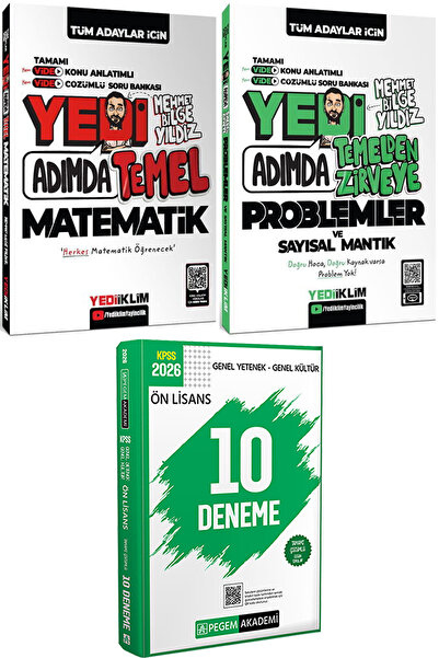 Yediiklim Yayınları Yedi Adımda Temel Matematik Temelden Zirveye Problemler -...