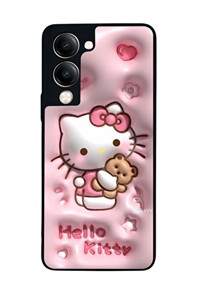 Aksel Kılıf متوافق مع Vivo Y19 5G مطبوع ، أسود غير لامع، سيليكون ناعم، واقي، ...