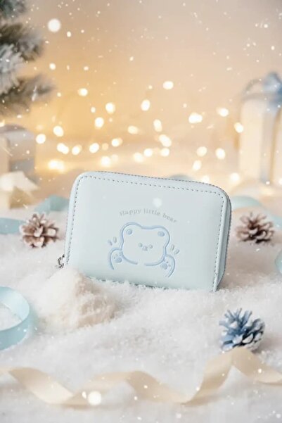 Miniso Little Bear Serisi Fermuarlı Mini Bozuk Para Çantası (Mavi)