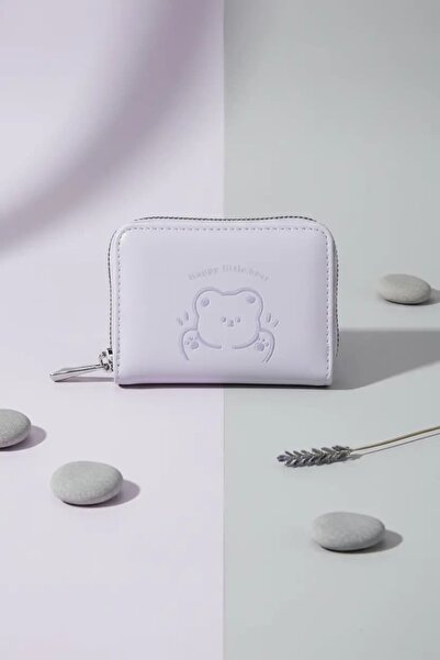Miniso Little Bear Serisi Fermuarlı Mini Bozuk Para Çantası (Mor)