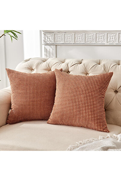 OEM Decorative pillowcase 40x40 cm, Brown with yellow pattern