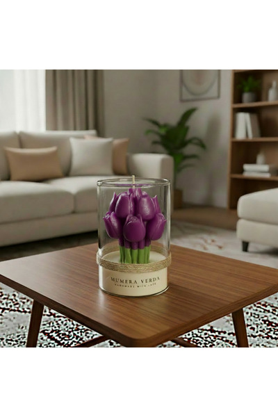 Mumera Lale Buketi Kokulu Mum - El Yapımı Dekoratif Mum