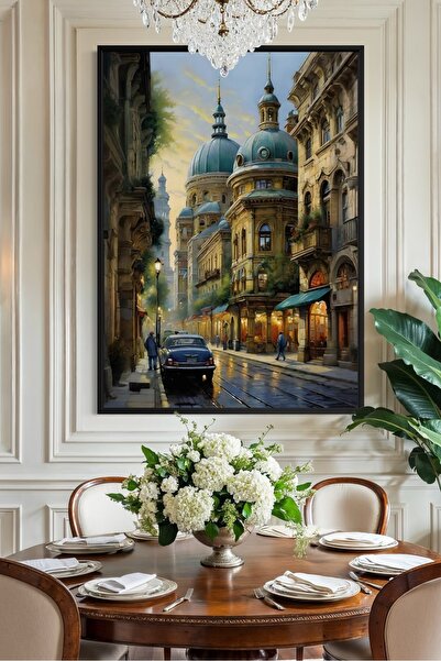 ARTAN GALLERY İtalyan Kadife Avrupa Şehir Manzarası Tablo – Yağlı Boya Görünü...