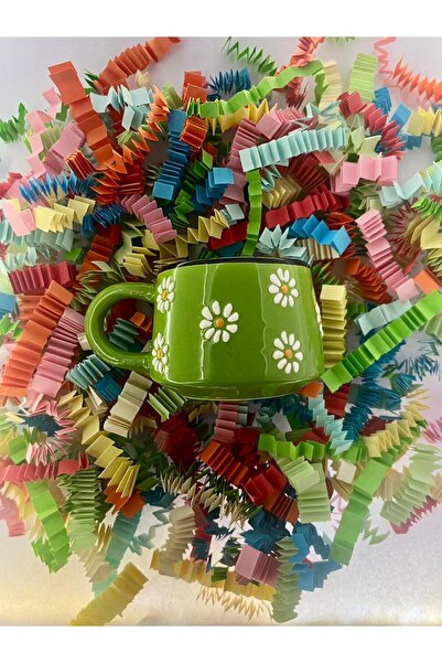 Prehistorik Dükkan Kabartma Papatya Desenli Kupa