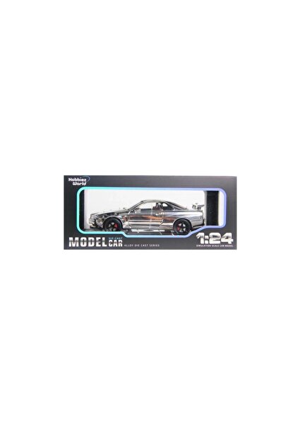 HOBBİEZ WORLD Nissan Skyline GT-R R34 Shinny Colors Gri 1/24 Model Araba