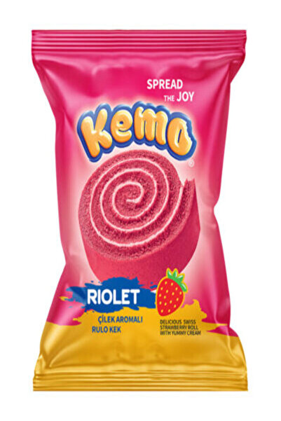 KEMO Çilek Kremalı Rulo Kek 40 gr * 24 adet