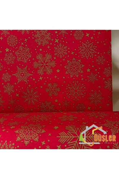 DÜŞLER EV TEKSTİLİ Snowy Snowflake Patterned Water and Stain Repellent Panama...