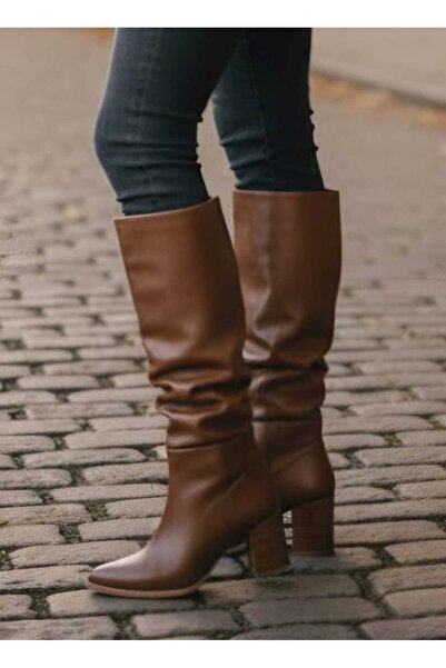 No35 Diz Altı Fermuarsız Taba Çizme