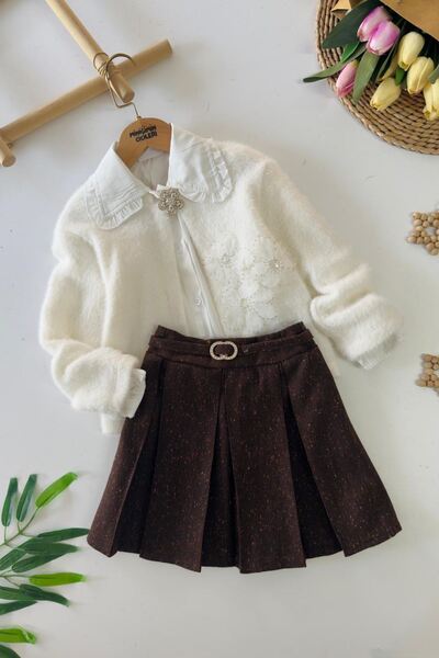 Minigimin Cicileri My Little Girl's Cicileri Floral Stone Embroidered Shirt C...