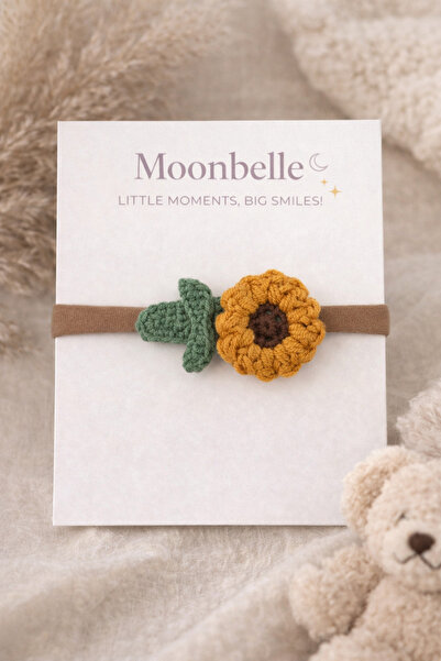 Moonbelle باندانا مصنوعة يدويًا منسوجة على شكل عباد الشمس للأطفال والرضع