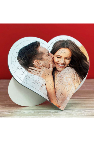 Miracix Kişiye Özel A4 Kalp Puzzle 80 Parça – Fotoğraflı Romantik Hediye