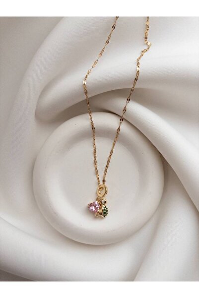 Minne Jewelry-Accessory Steel Chain Necklace - Pink Heart Turtle Necklace - S...