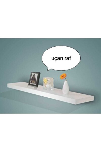 BF FİLİZ PARLAK BEYAZ MDFLAM UÇAN DUVAR RAFI (GİZLİ RAF APARATLI) 20 CM X 65 CM