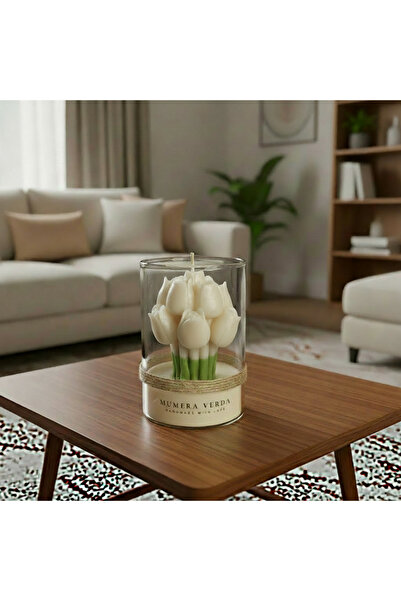 Mumera Lale Buketi Kokulu Mum - El Yapımı Dekoratif Mum