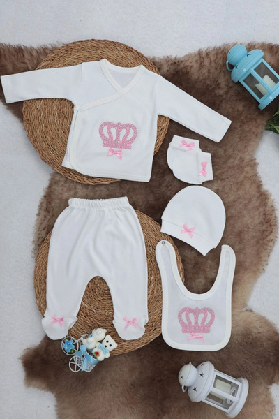 Sema Baby 5 Piece Hospital Release Bodysuit Set 0-3 Months - Princess