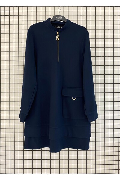 Armine Tunica basic din lycra cu detaliu de buzunar cu fermoar la guler