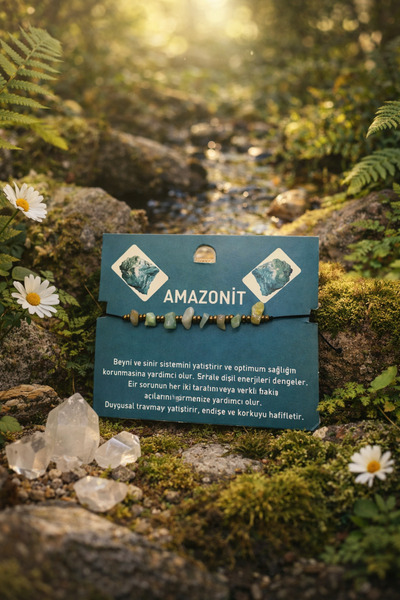 seymenbıçakçılık Amazonite Natural Stone Bracelet |   Handmade Adjustable Rop...