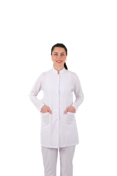 BURAK ALDAY SHOES Beyaz Hemşire, Eczacı, Doktor, Öğretmen, İş,Boyama Önlüğü -Hakim Yaka
