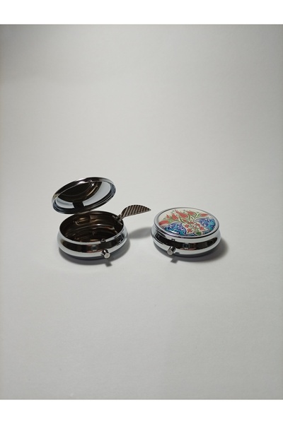 Küllük Mini Taşınabilir Cep Küllüğü Portatif 4 cm - Desenli Kapaklı Metal Min...