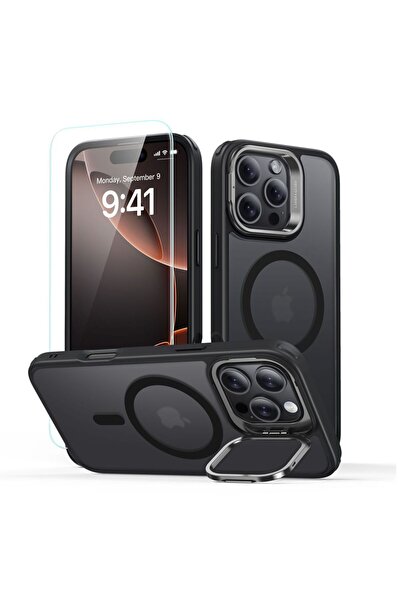 ESR Carcasă hibridă cu suport pentru iPhone 16 Pro - Neagră