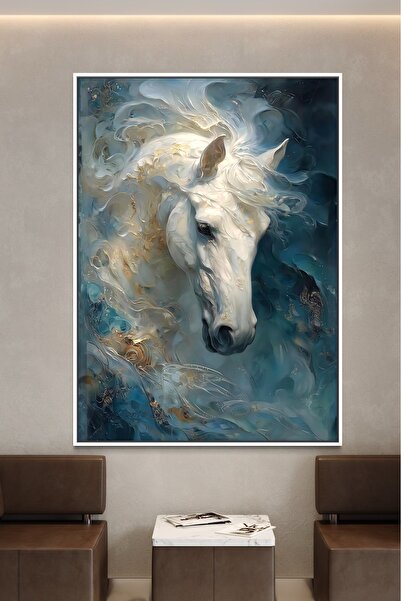 ARTAN GALLERY Italyan Velvet Kadife At Temalı Duvar Tablosu | Abstrakt Yağlı ...