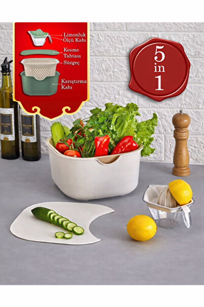 favorin Mixing Bowl Cutting Board Strainer Lemon and Citrus Squeezer Set