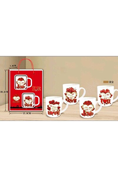 OEM Valentine's Day: Set of 2 White 8x7cm foam rose cups, in box, 7 cm