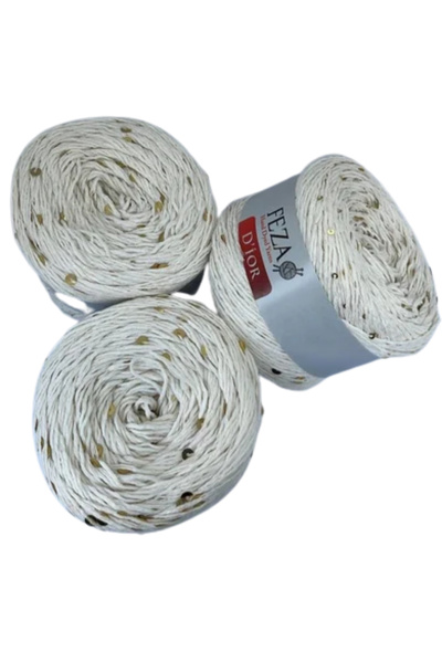 Feza Dior Pullu İnce Örgü İpi (2 Adet) – %75 Pamuk %25 PES, 100 g / 310 m, Şa...