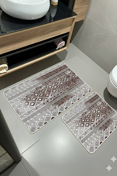 MyDecoRoom مجموعة سجادة حمام مزخرفة مضادة للحساسية وقابلة للغسل في الغسالة وم...