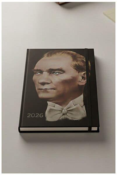 Artlantis Agendă zilnică Atatürk 2026 17x24 cm cu copertă elastică Atatürk Pl...