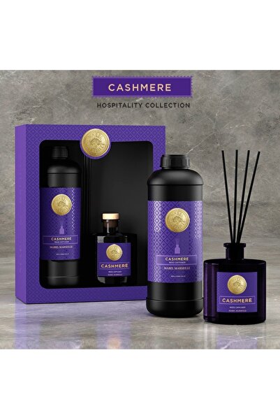 mabel marseille CASHMERE YEDEK DOLUM ŞİŞELİ ÇUBUKLU ODA KOKUSU SETİ 500 ml + 1L