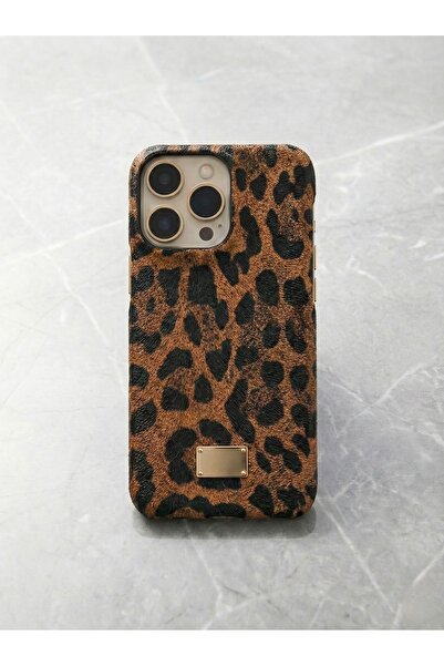 OSG İphone 14 Pro Max Uyumlu Leopar Desenli Premium Lüx Kalite Telefon Kılıfı
