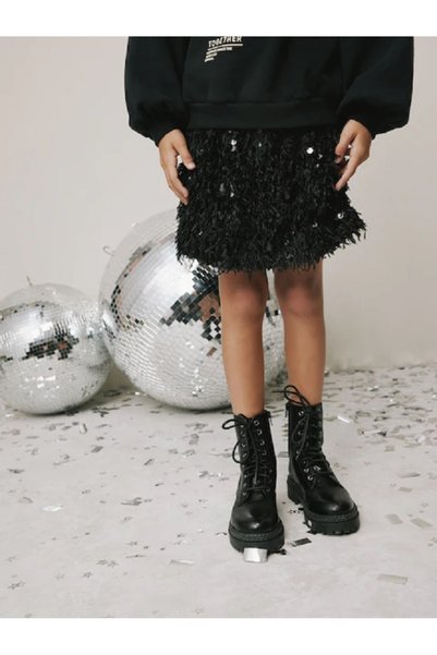 Next Baby Black Feathered Sequined Skirt