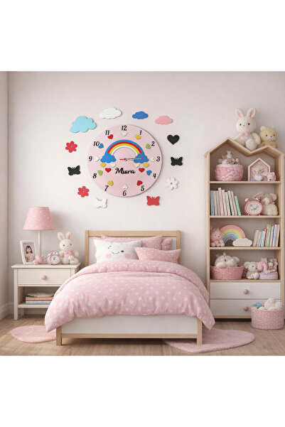 yucisaatleri Genç kız odası için duvar saati kişiye özel no 15