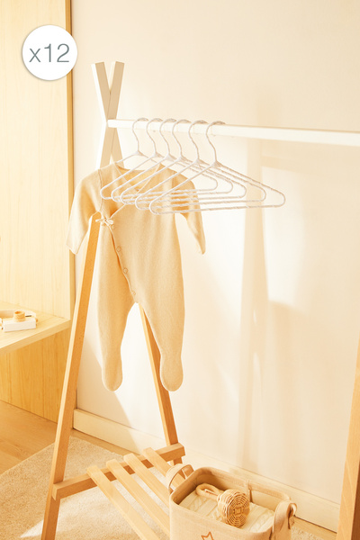 Ocean Home Textile 12-Piece White Color Fabric Covered Metal Baby Clothes Han...