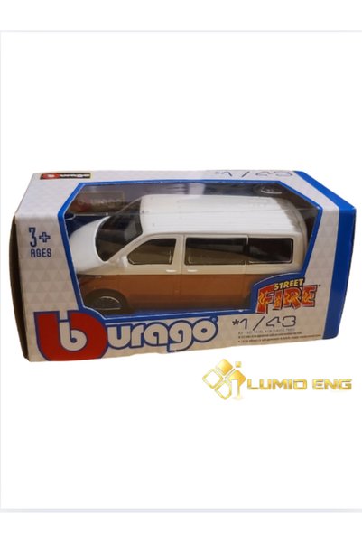 BBURAGO Mașinuța Volkswagen T6.1 Transporter 1:43 Alb/Portocaliu