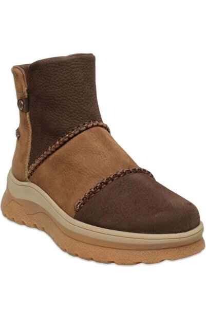 Mammamia 4090 Hakiki Deri Günlük Kadın Bot-Kahverengi Nubuk
