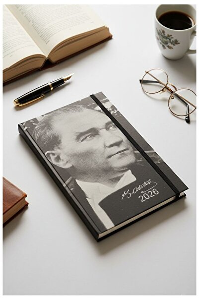 Artmaster 2026 Atatürk Ajanda Premium Sert Kapak Özel Baskı 17x24 cm Lastikli...