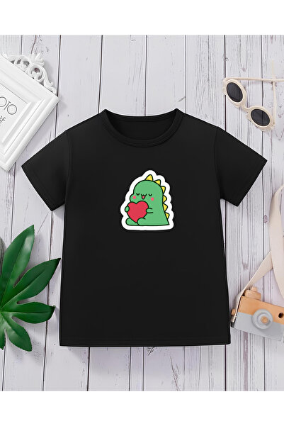 CDA Premium Heart and Dragon Black Unisex Kids T-Shirt